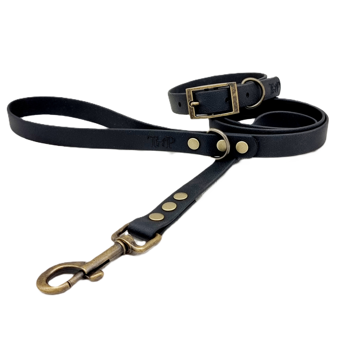 BLACK - Waterproof BioThane© Dog Collar & Lead