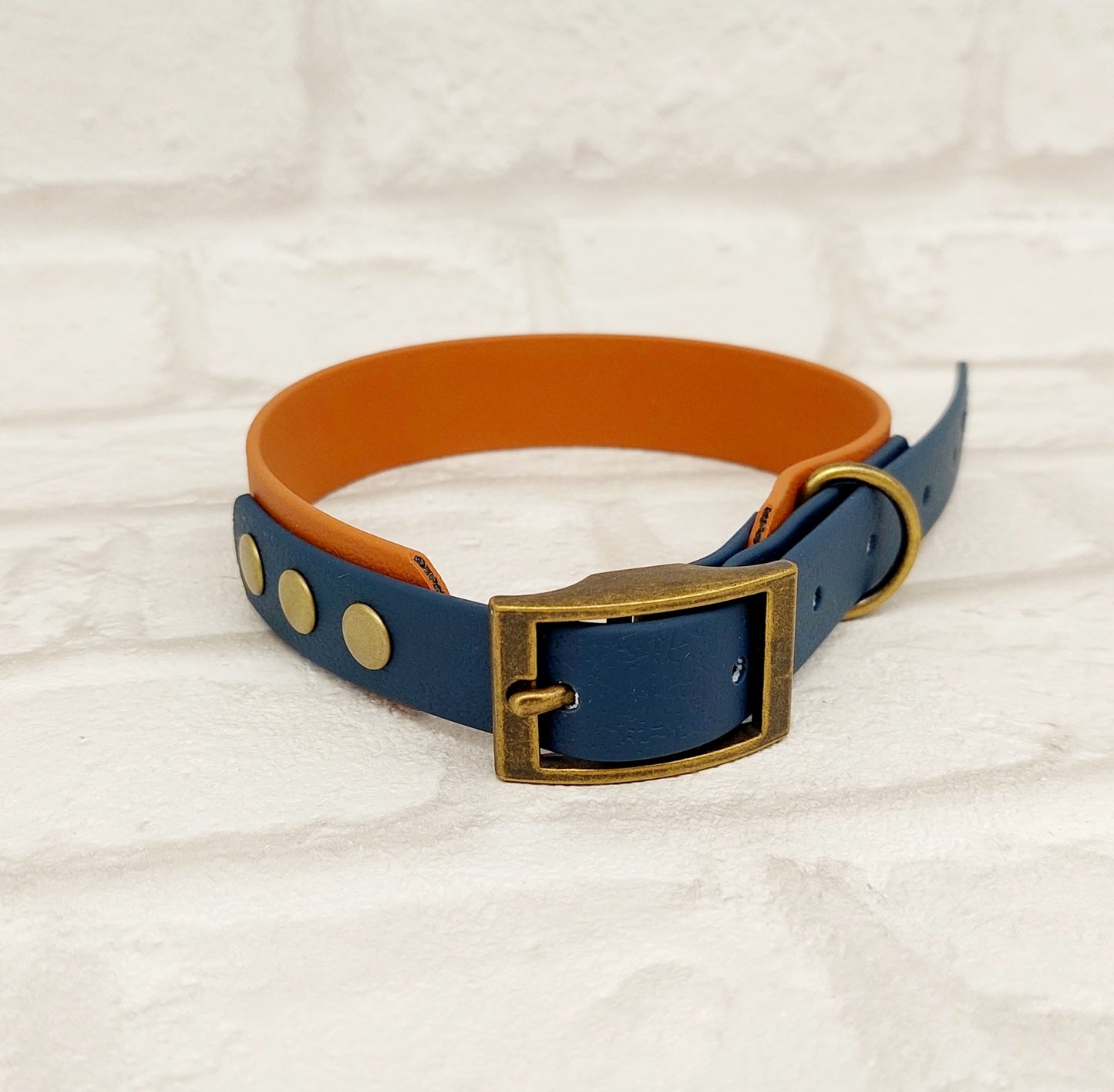 LIGHT BROWN / KEROSENE - Waterproof BioThane© 2-coloured Dog Collar/Lead/Bundle