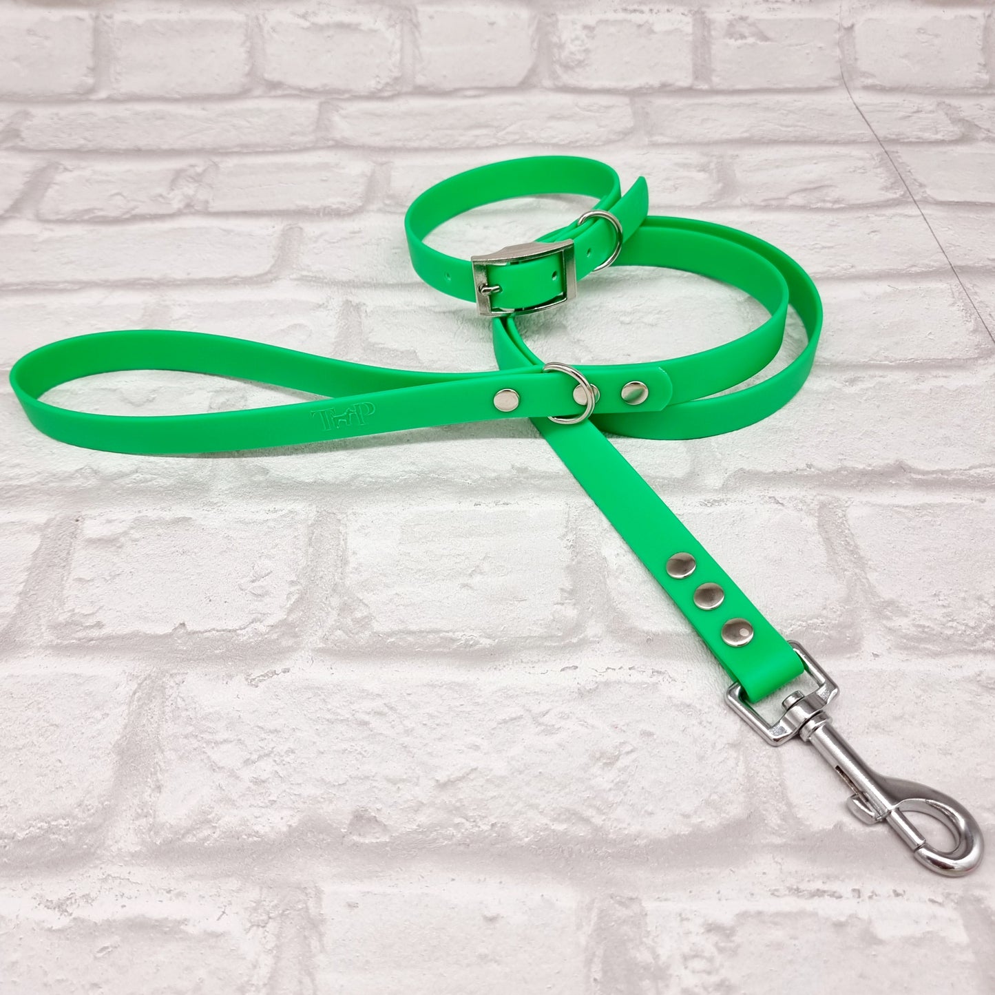 NEON GREEN - Waterproof BioThane© Dog Collar/Lead/Bundle
