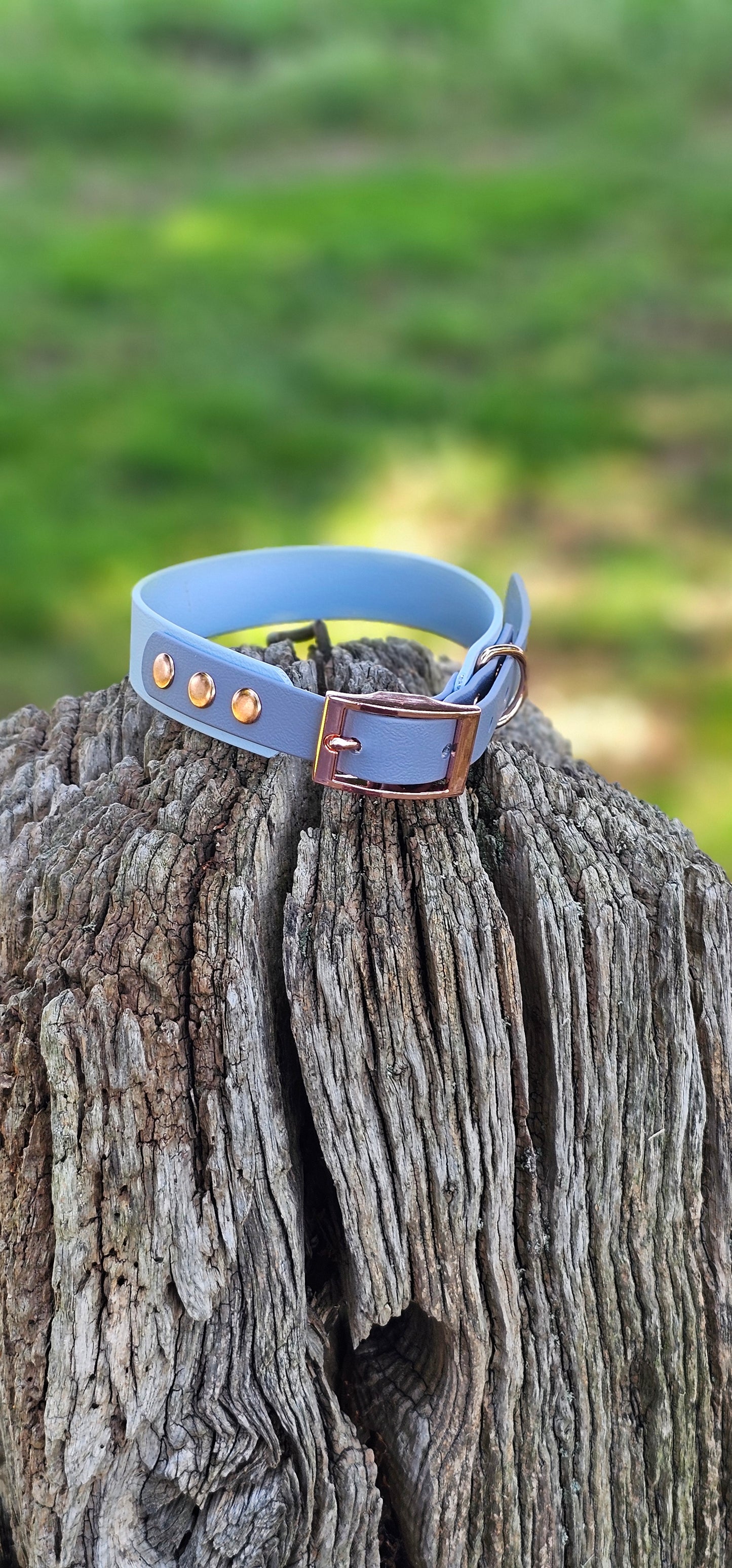 PASTEL BLUE / GREY - Waterproof BioThane© 2-coloured Dog Collar/Lead/Set/Bundle