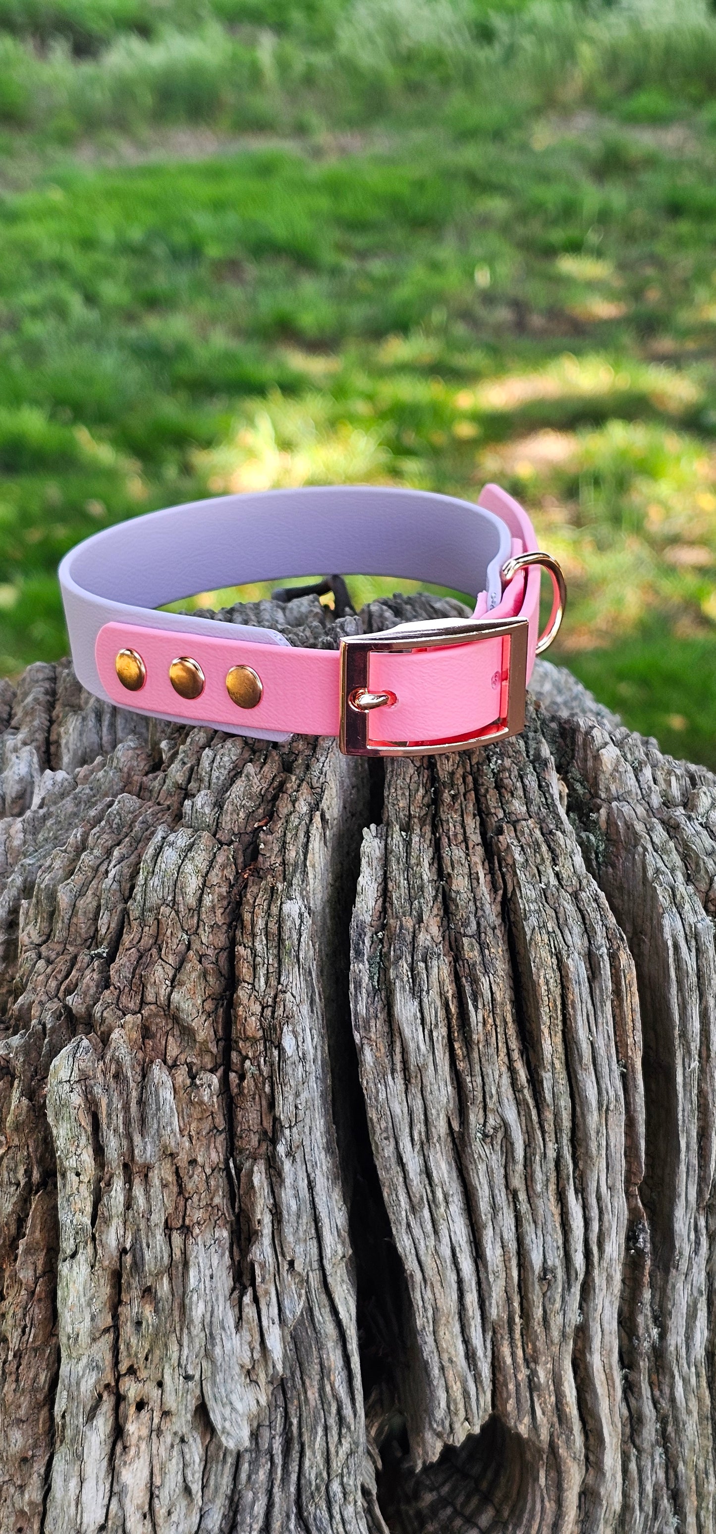 LILAC / BABY PINK - Waterproof BioThane© 2-coloured Dog Collar/Lead/Bundle