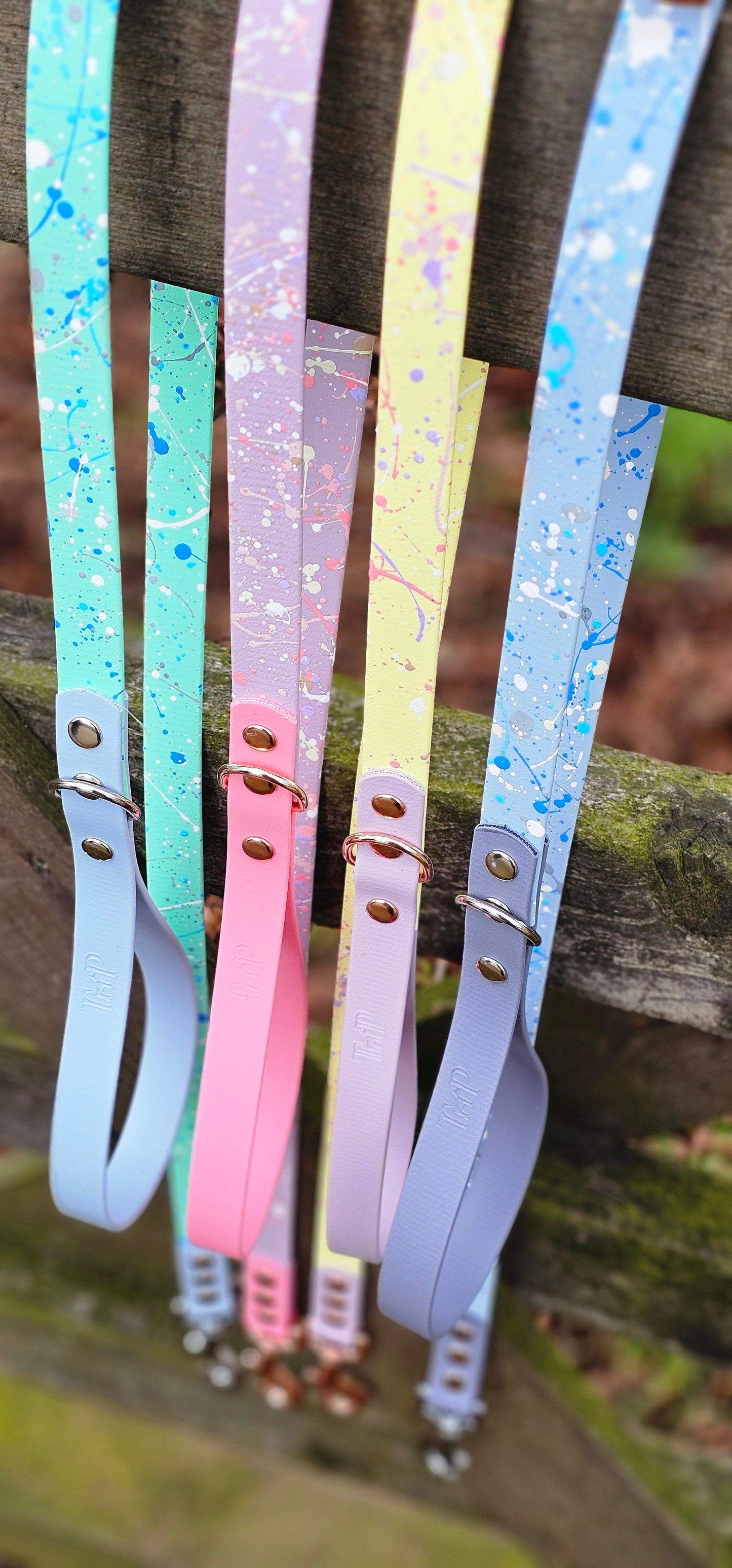 Pastel Splatter Collection Bundle - 24-piece waterproof BioThane® Collar & Lead Bundle