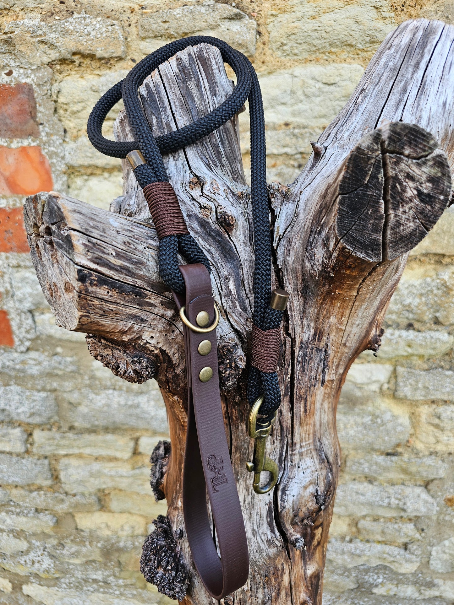 BLACK & DARK BROWN - Classic Rope BioThane® Dog Lead