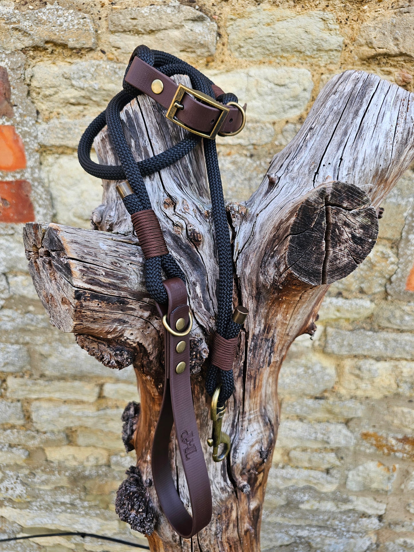 BLACK & DARK BROWN - Classic Rope BioThane® Dog Lead