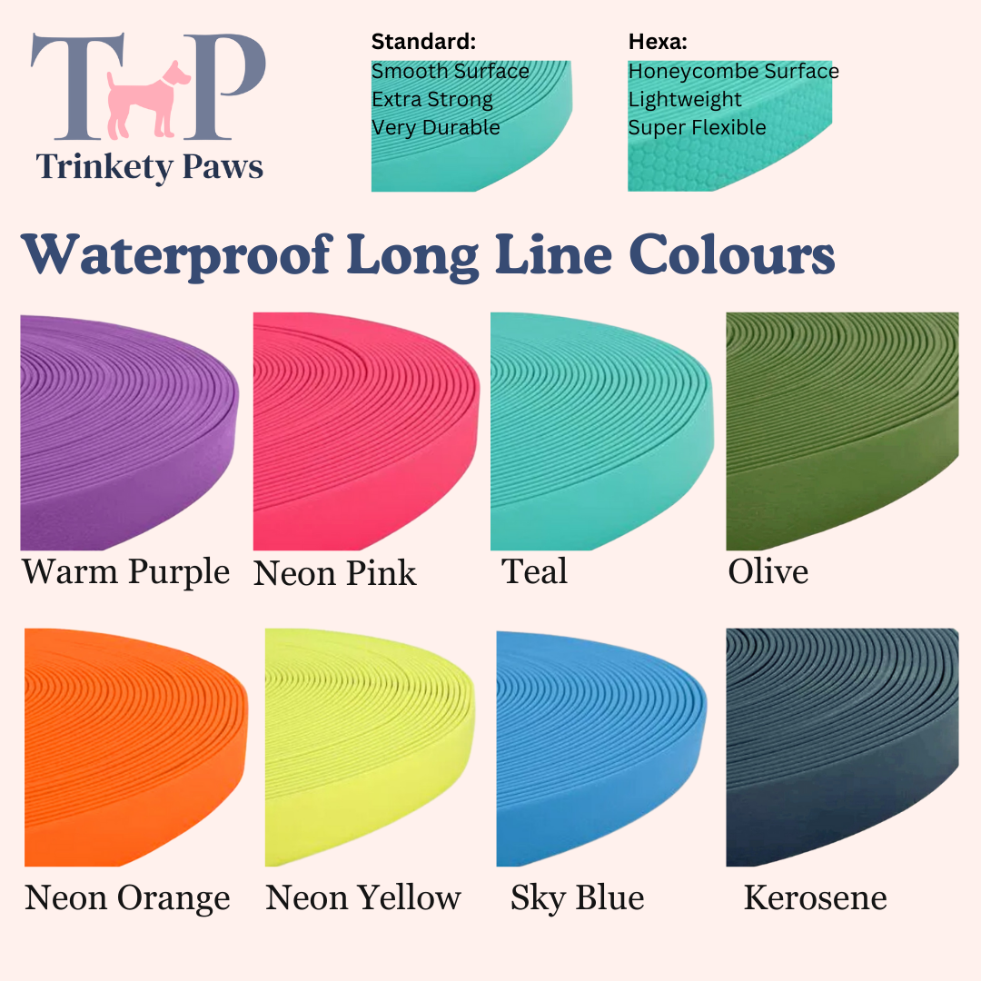 Neon Orange - Waterproof Dog Long Line Lead