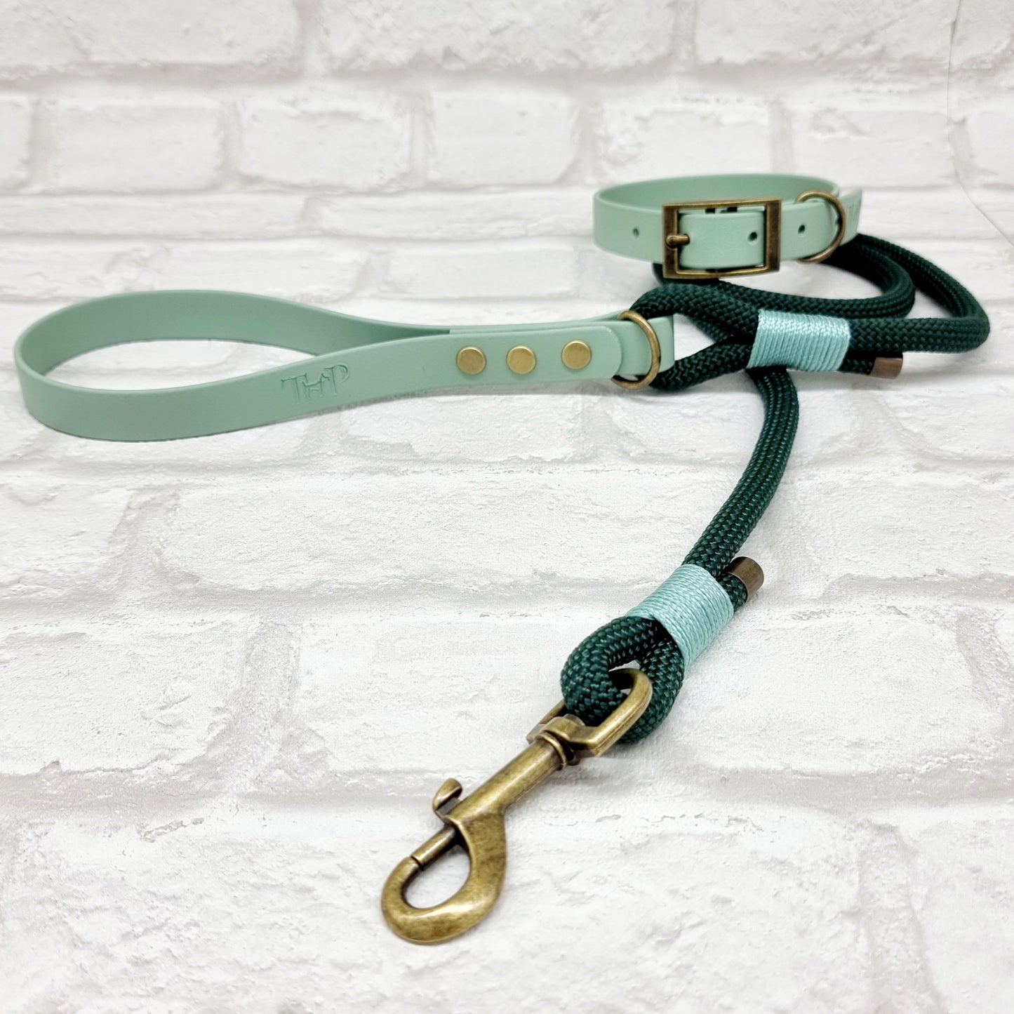 DARK GREEN & SAGE - Classic Rope BioThane® Dog Lead