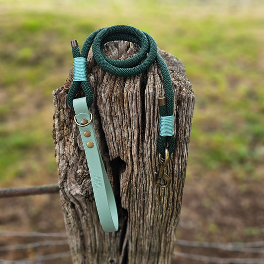 DARK GREEN & SAGE - Classic Rope BioThane® Dog Lead