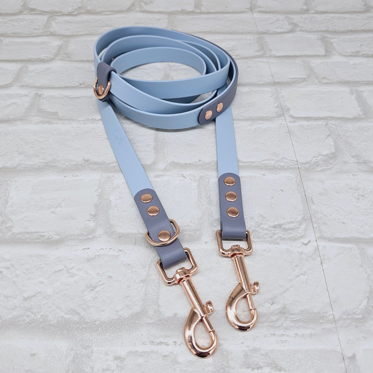 Baby Blue & Grey - Waterproof Biothane® Handsfree Dog Training Lead / Multiway Dog Lead