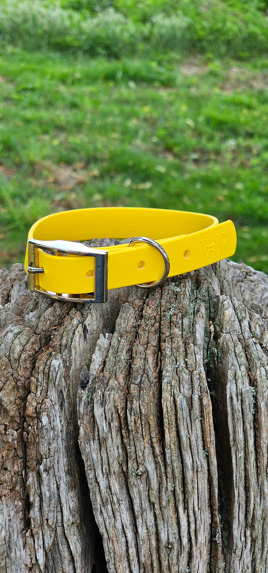 Yellow Waterproof BioThane© Dog Collar