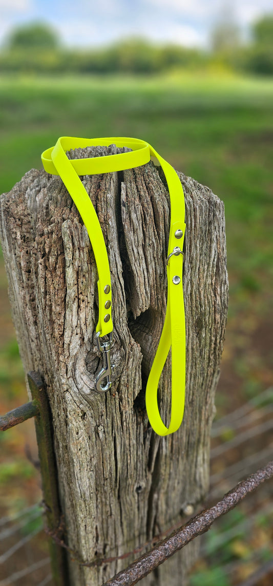 Neon Yellow Waterproof BioThane© Dog Lead