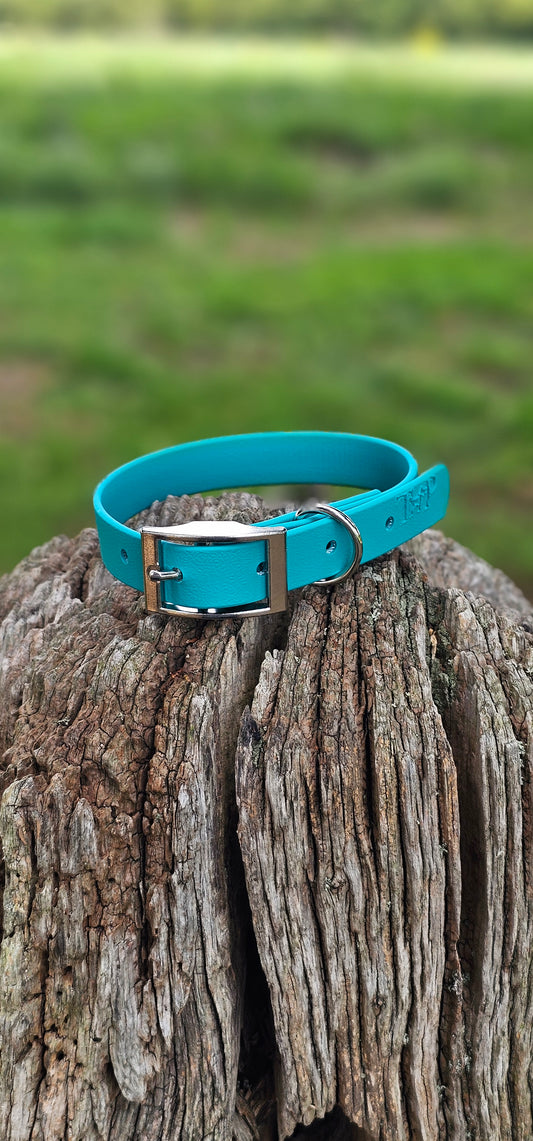 Teal Waterproof BioThane© Dog Collar