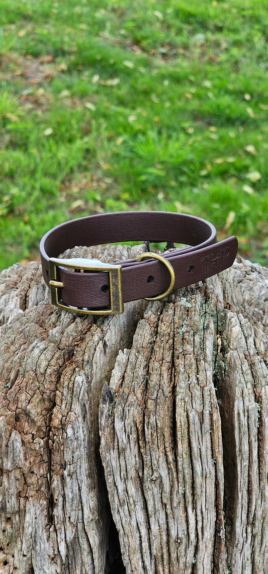 Dark Brown Waterproof BioThane© Dog Collar