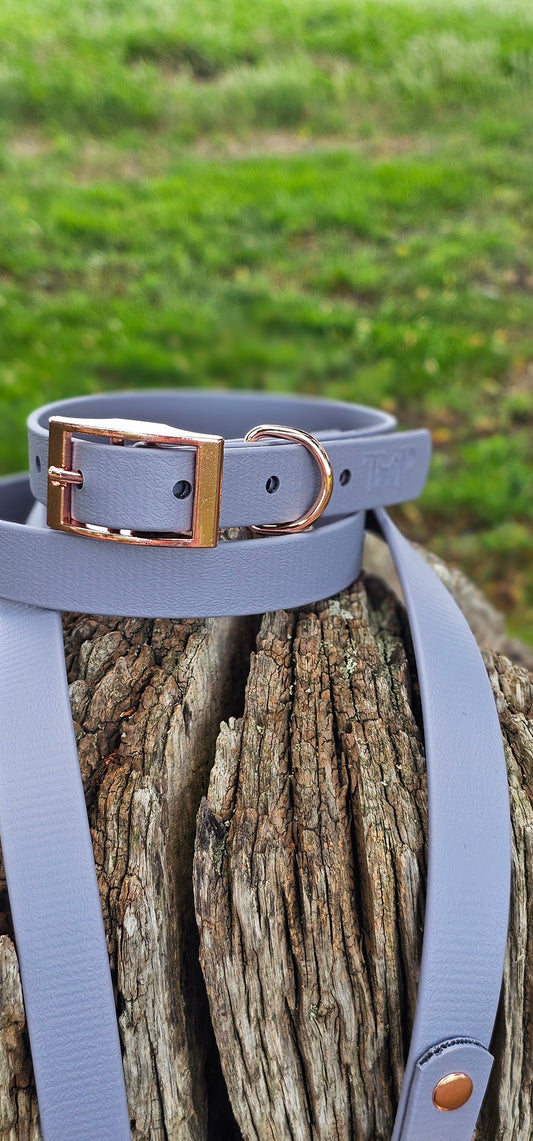 Grey Waterproof BioThane© Dog Collar
