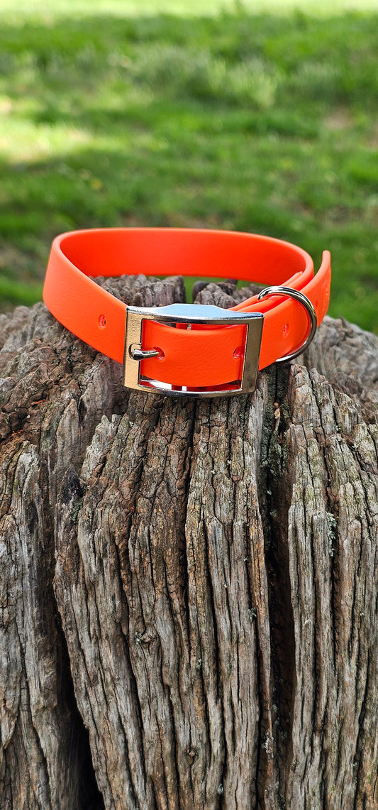 Neon Orange Waterproof BioThane© Dog Collar