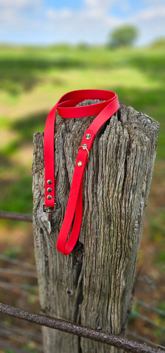 Red Waterproof BioThane© Dog Lead