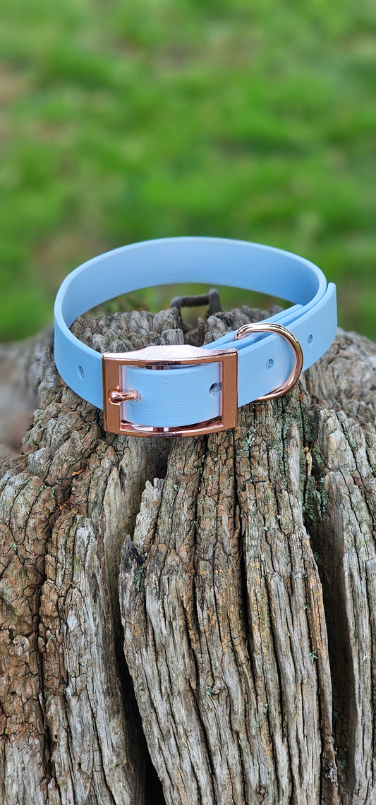 Baby Blue Waterproof BioThane© Dog Collar