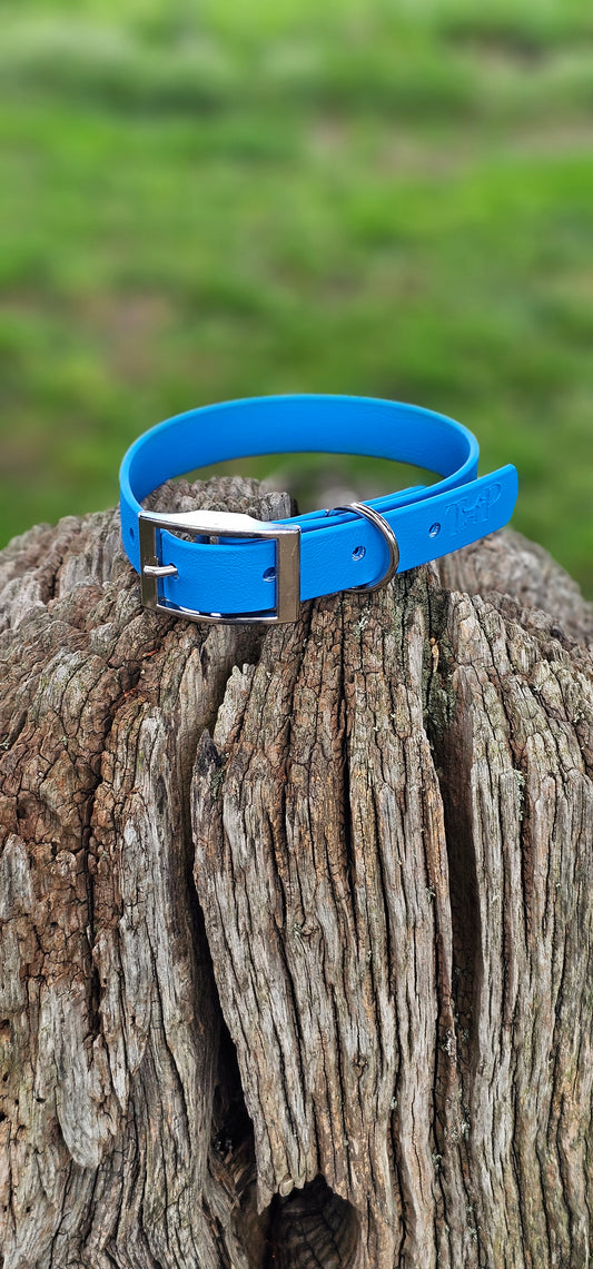 Blue Waterproof BioThane© Dog Collar