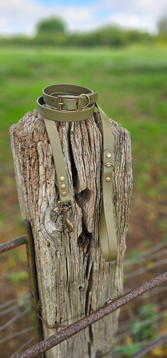OLIVE - Waterproof BioThane© Dog Collar/Lead/Bundle