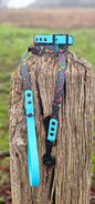 Neon Splatter Collection Neon Blue -  BioThane waterproof Splatter Dog Collar & Lead