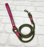 MILITARY GREEN & BURGUNDY - Premium Rope & BioThane® Dog Collar/Lead/Bundles