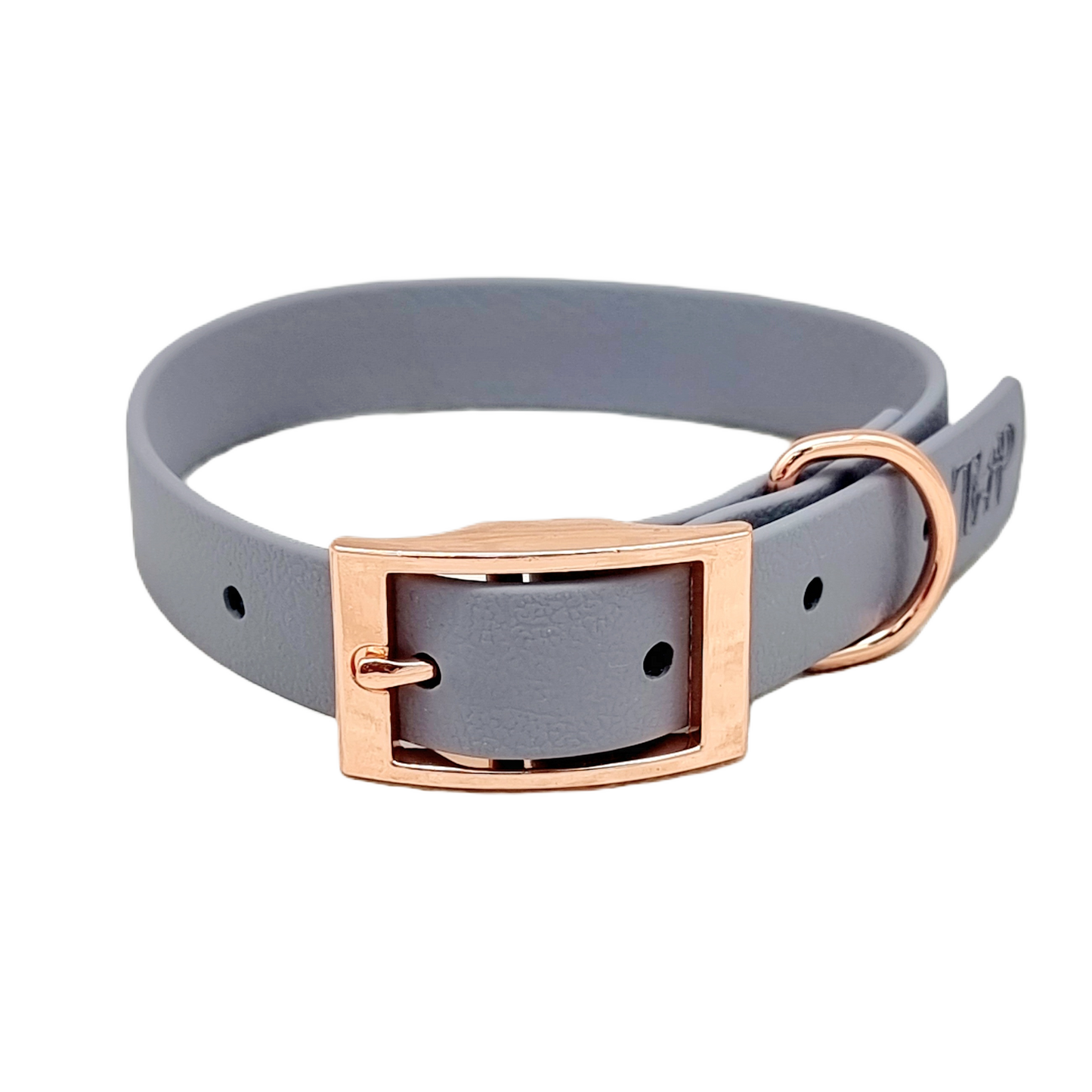 Grey Waterproof BioThane© Dog Collar