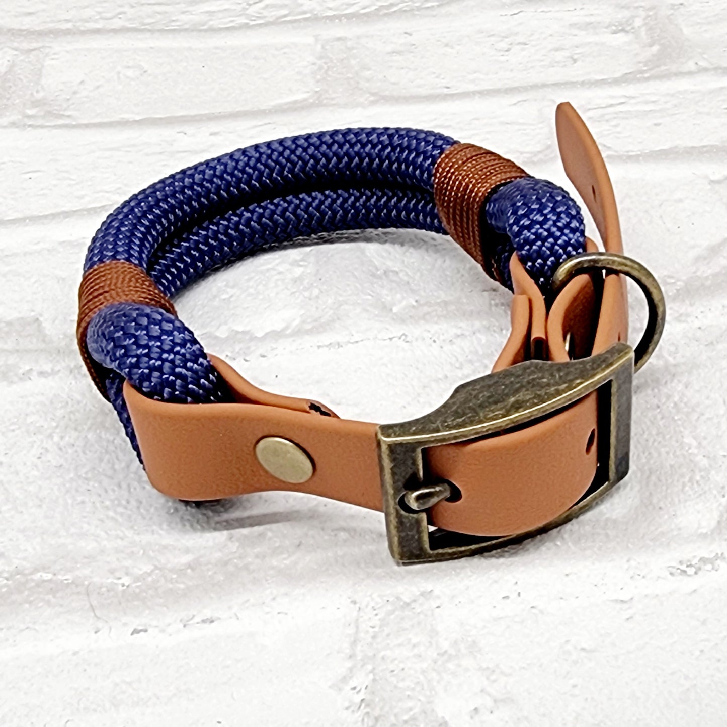 NAVY & TAN - Classic Rope BioThane® Dog Collar