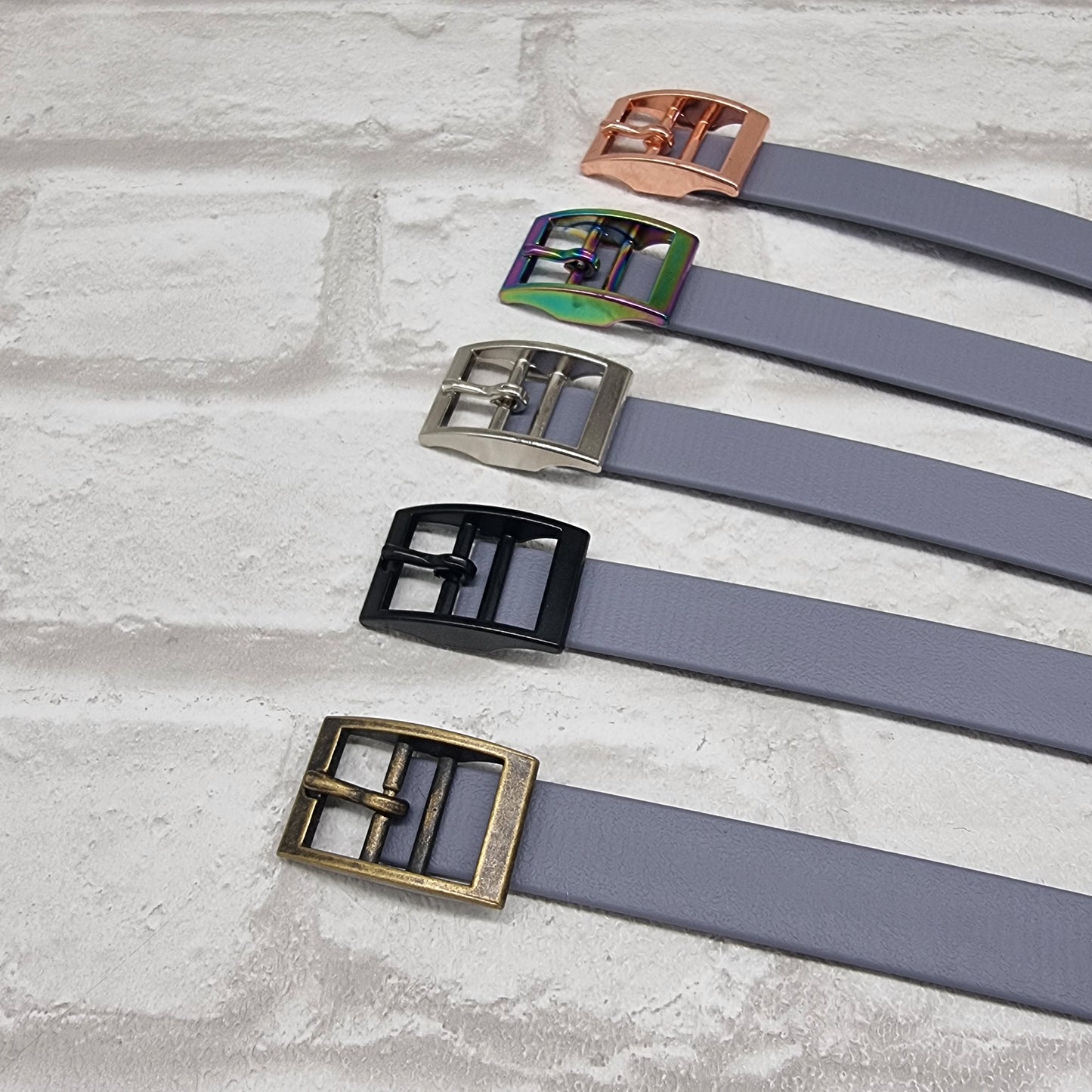 Grey Waterproof BioThane© Dog Collar