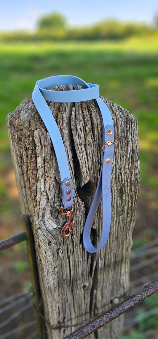 Baby Blue & Grey - Waterproof Biothane® two-coloured Dog Lead