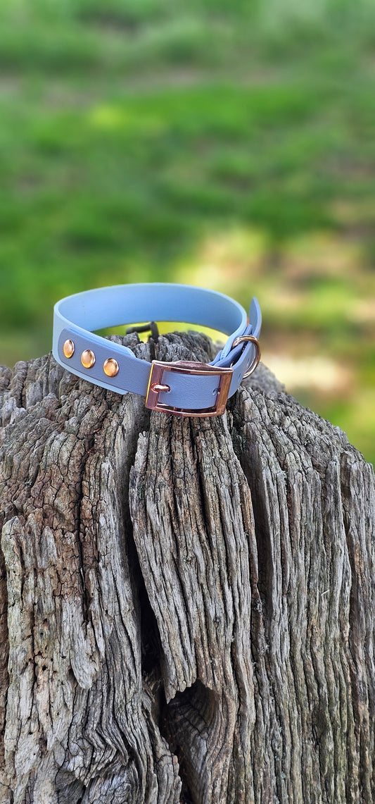 Baby Blue & Grey - Waterproof BioThane© two-coloured Dog Collar