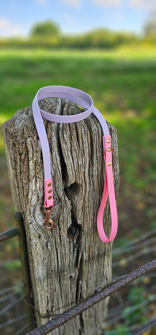Lilac & Baby Pink - Waterproof Biothane® two-coloured Dog Lead