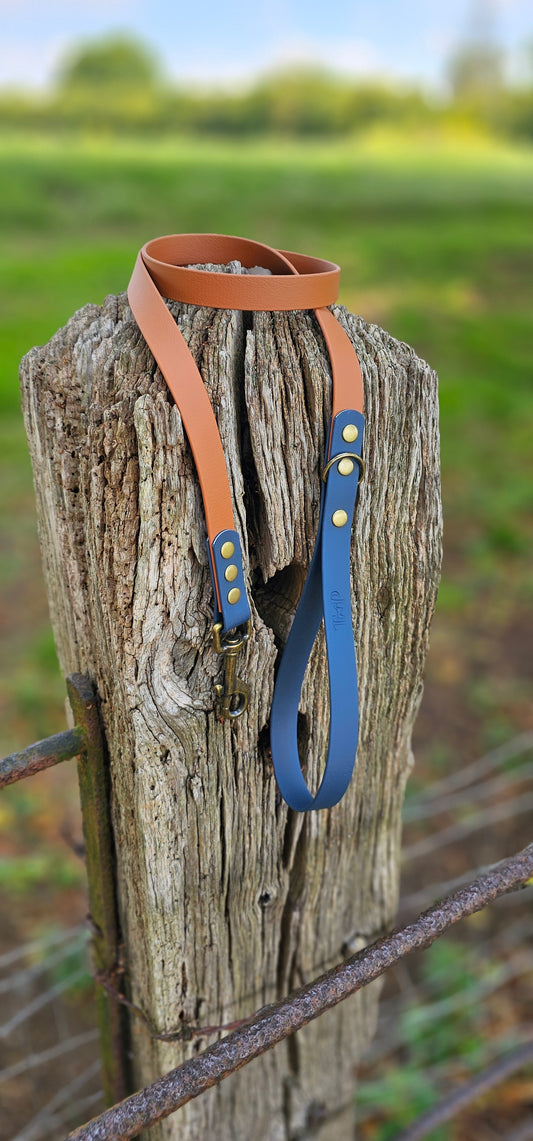 Tan & Navy - Waterproof Biothane® two-coloured Dog Lead