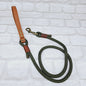 JfP PAF - ARMY GREEN & LIGHT BROWN - Rope & BioThane® Dog Collar & Lead
