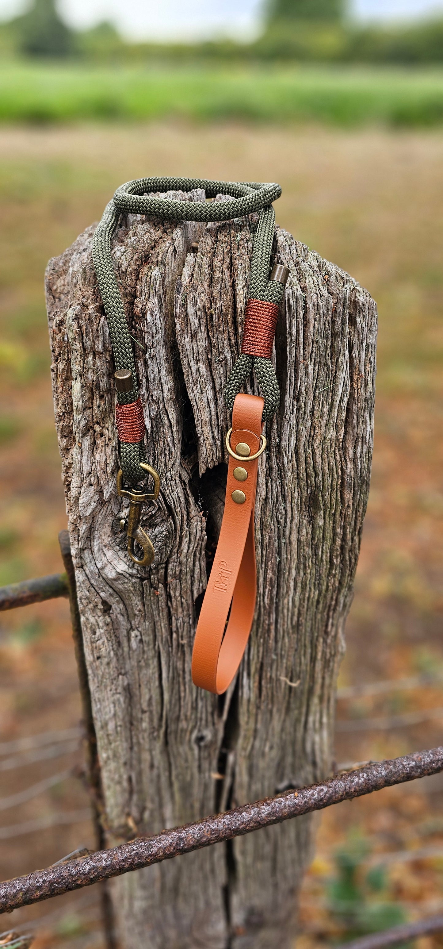 ARMY GREEN & TAN - Classic Rope BioThane® Dog Lead