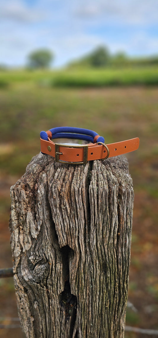 NAVY & TAN - Classic Rope BioThane® Dog Collar