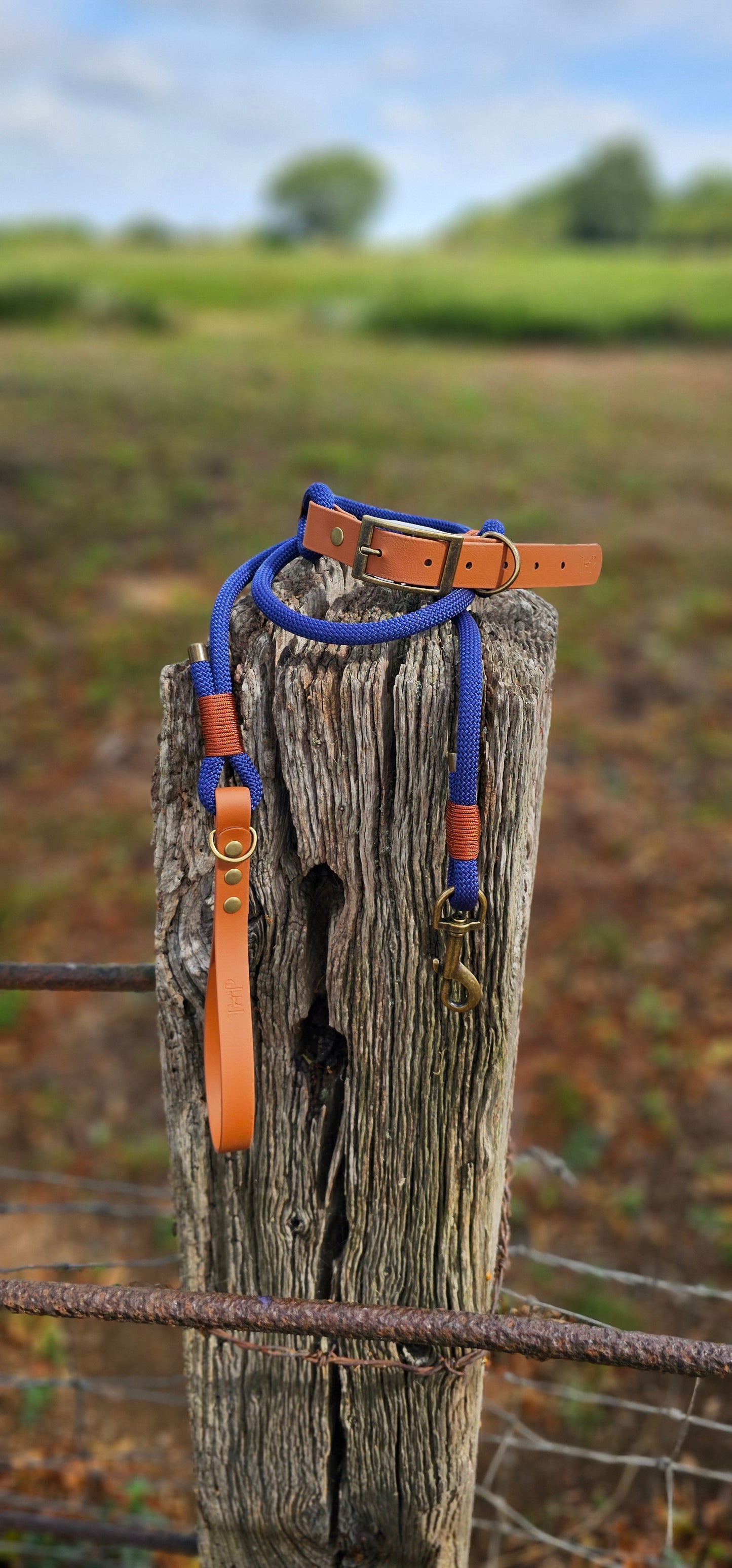 NAVY & TAN - Classic Rope BioThane® Dog Collar
