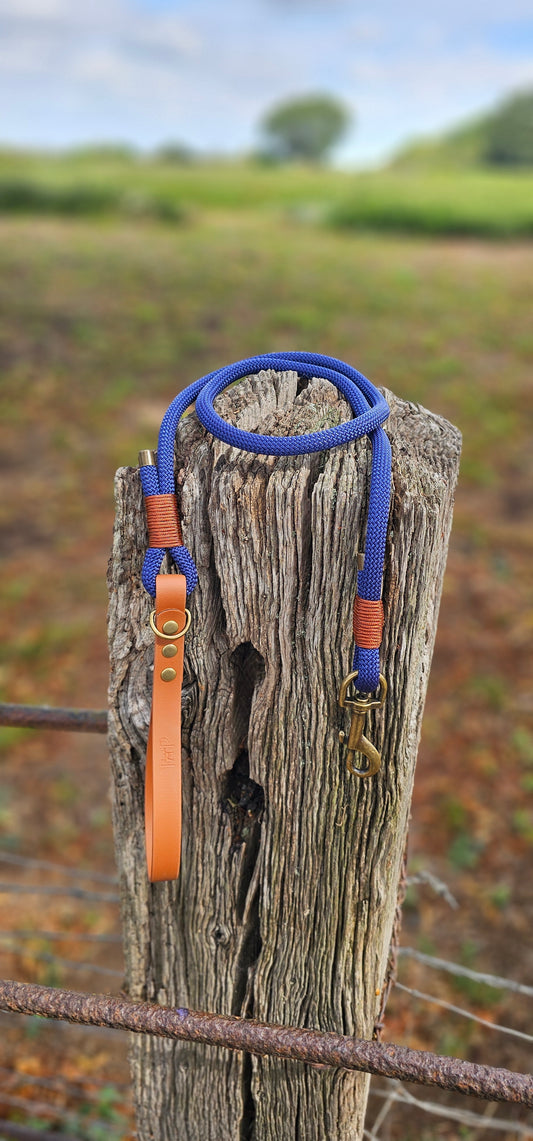 NAVY & TAN - Classic Rope BioThane® Dog Lead