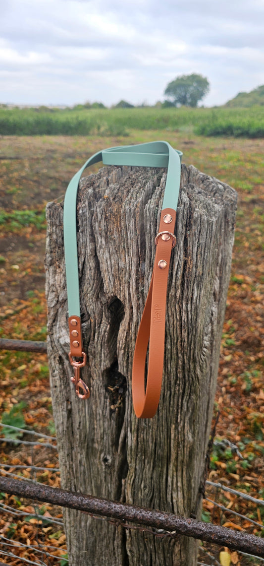 Sage & Tan - Waterproof Biothane® two-coloured Dog Lead