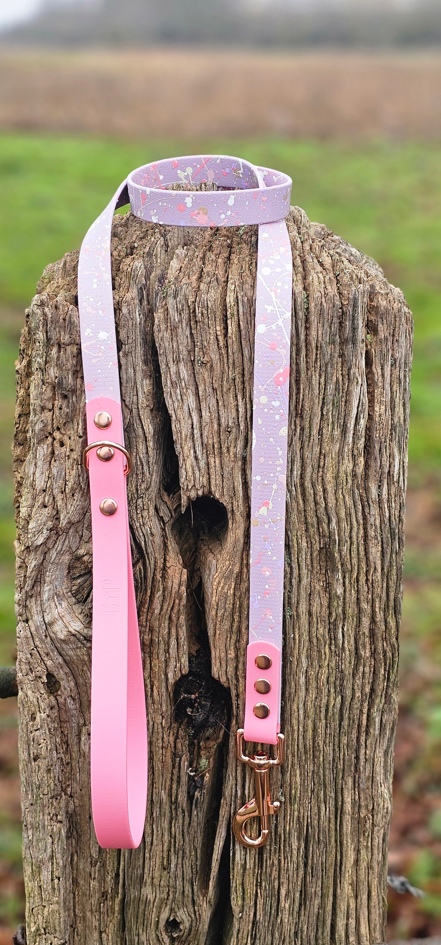 Pastel Splatter Collection Lilac -  BioThane waterproof Splatter Dog Collar & Lead