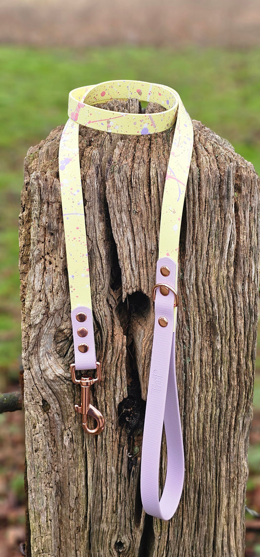 Lavender Lemonade – Waterproof BioThane® Splatter Dog Lead