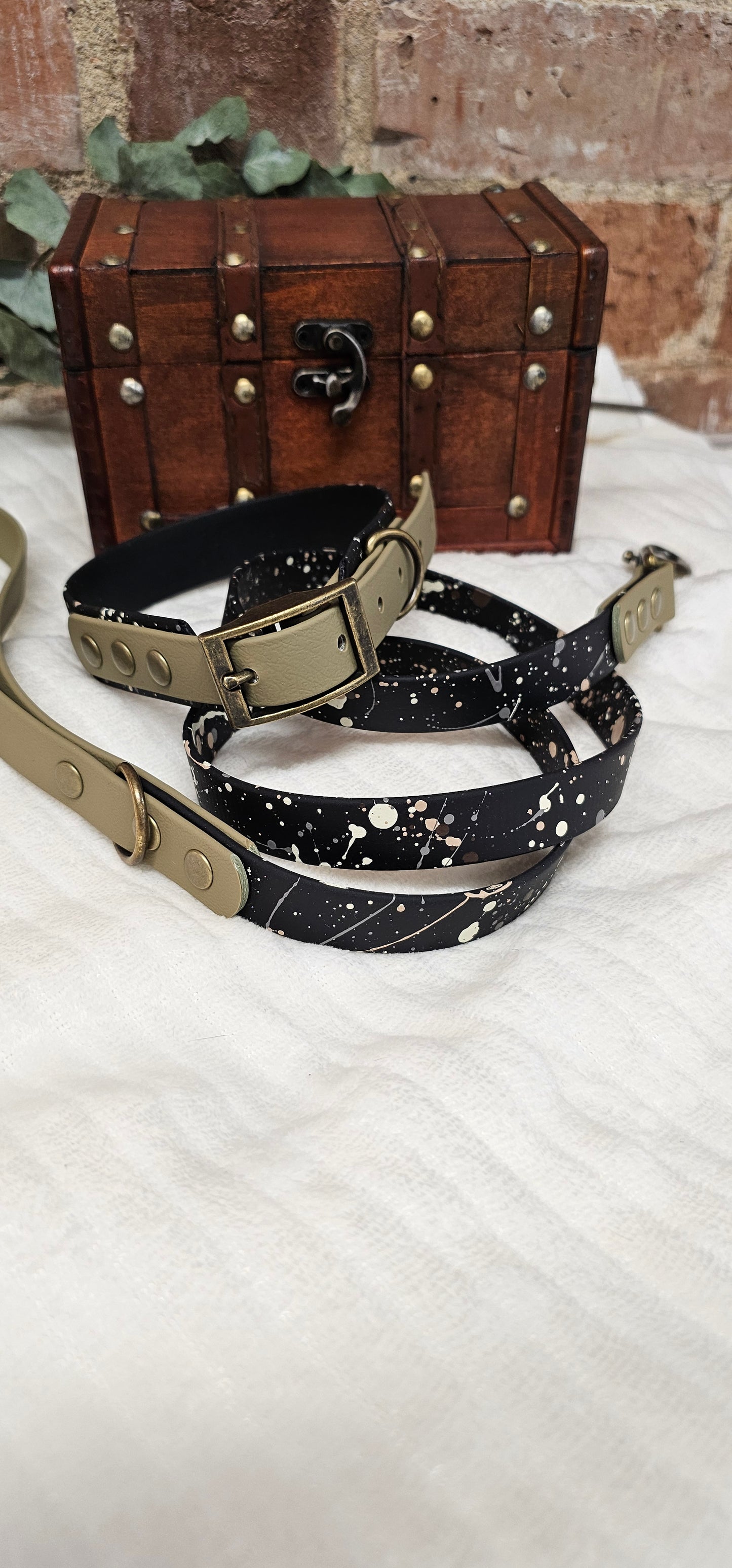 Ironstone - BioThane waterproof Splatter Dog Collar Terra Collection