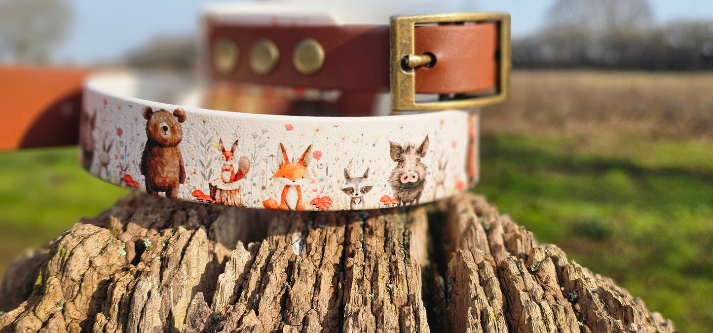 Hello Woodland Waterproof BioThane® Dog Collar