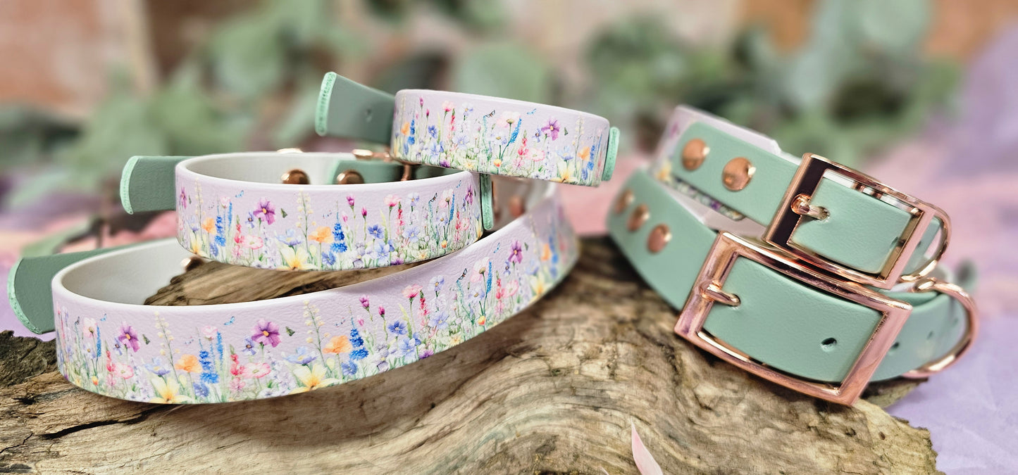 Wildflower Meadow – Waterproof BioThane® Dog Collar