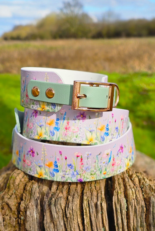 Wildflower Meadow – Waterproof BioThane® Sighthound Collar
