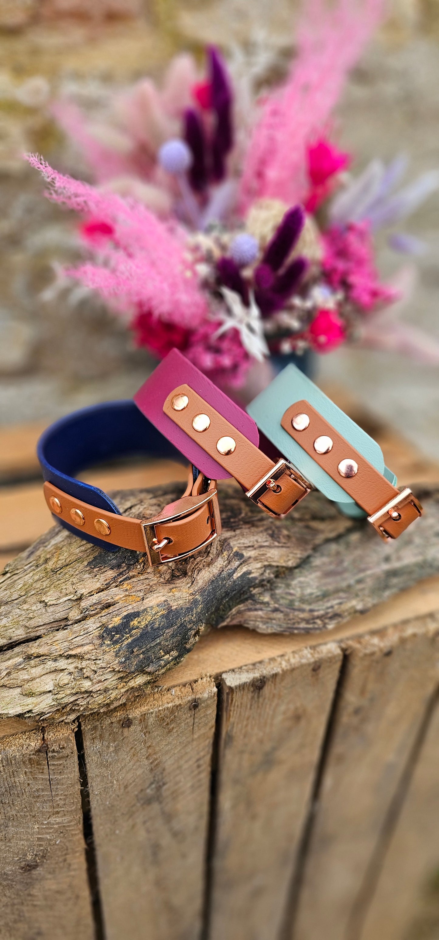 Sage & Tan - Waterproof BioThane© two-coloured Wide Fit Dog Collar / Martingale Collar