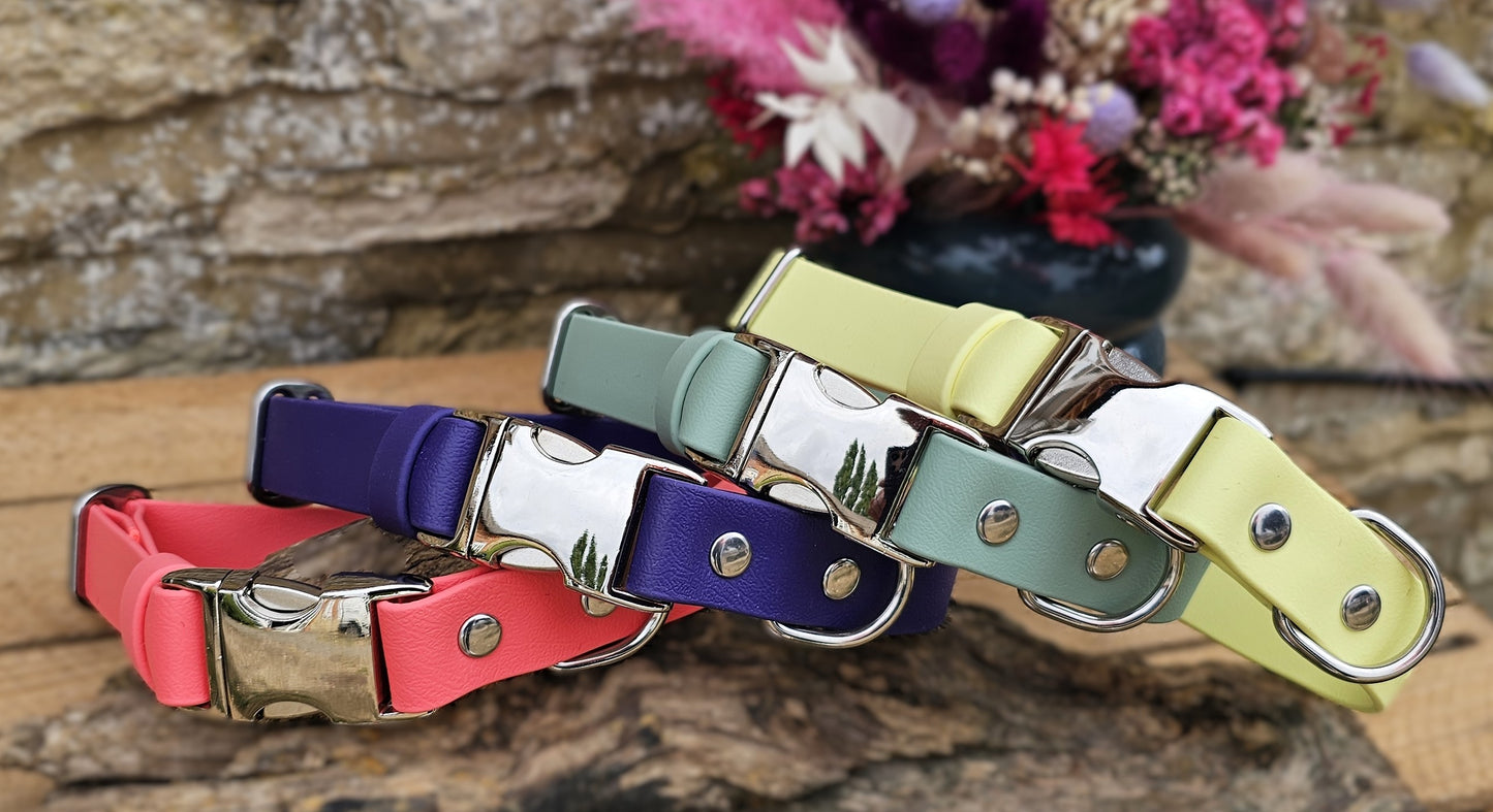 Coral Waterproof BioThane® Quick Release Dog Collar