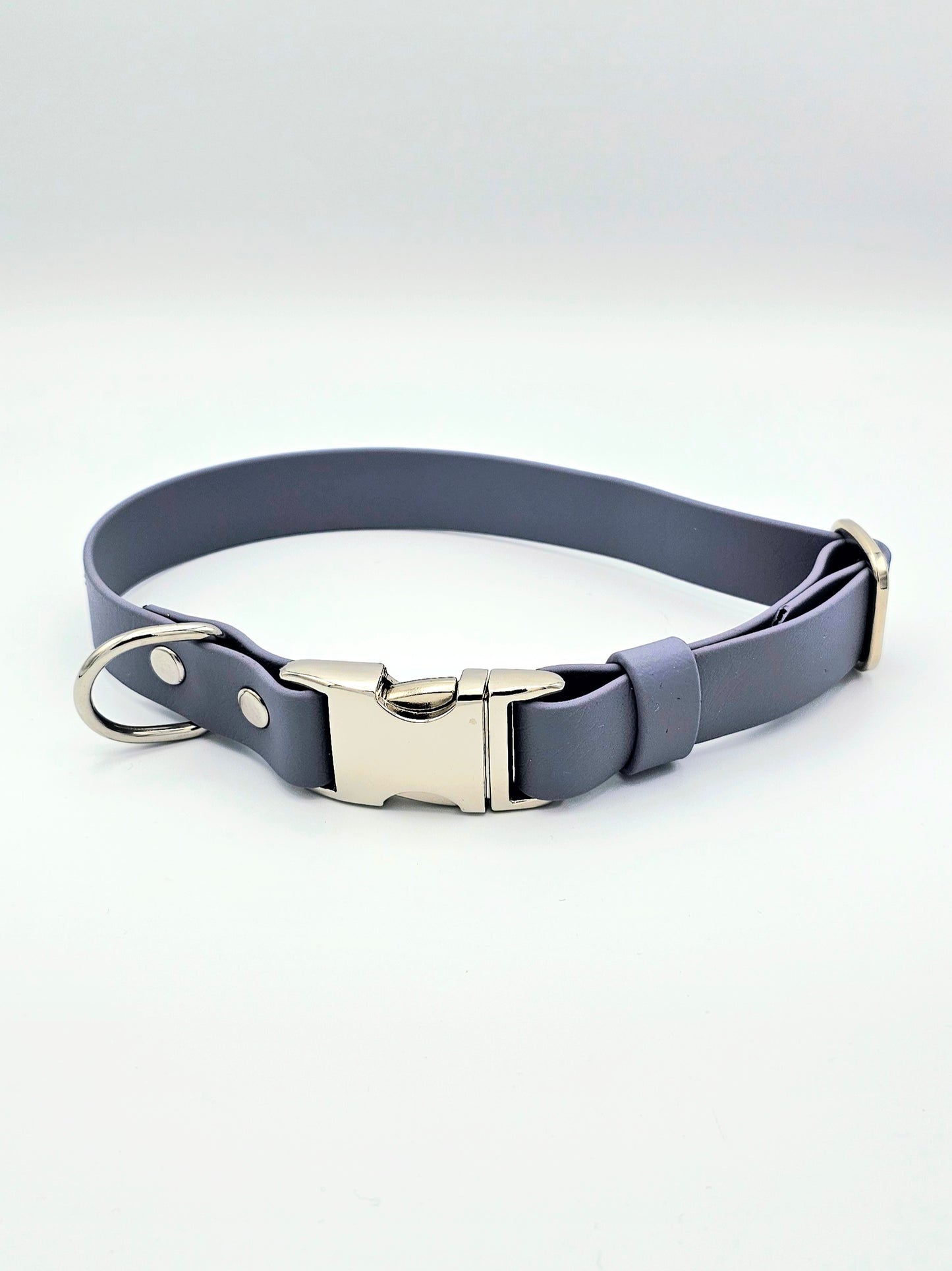 Grey Waterproof BioThane® Quick Release Dog Collar