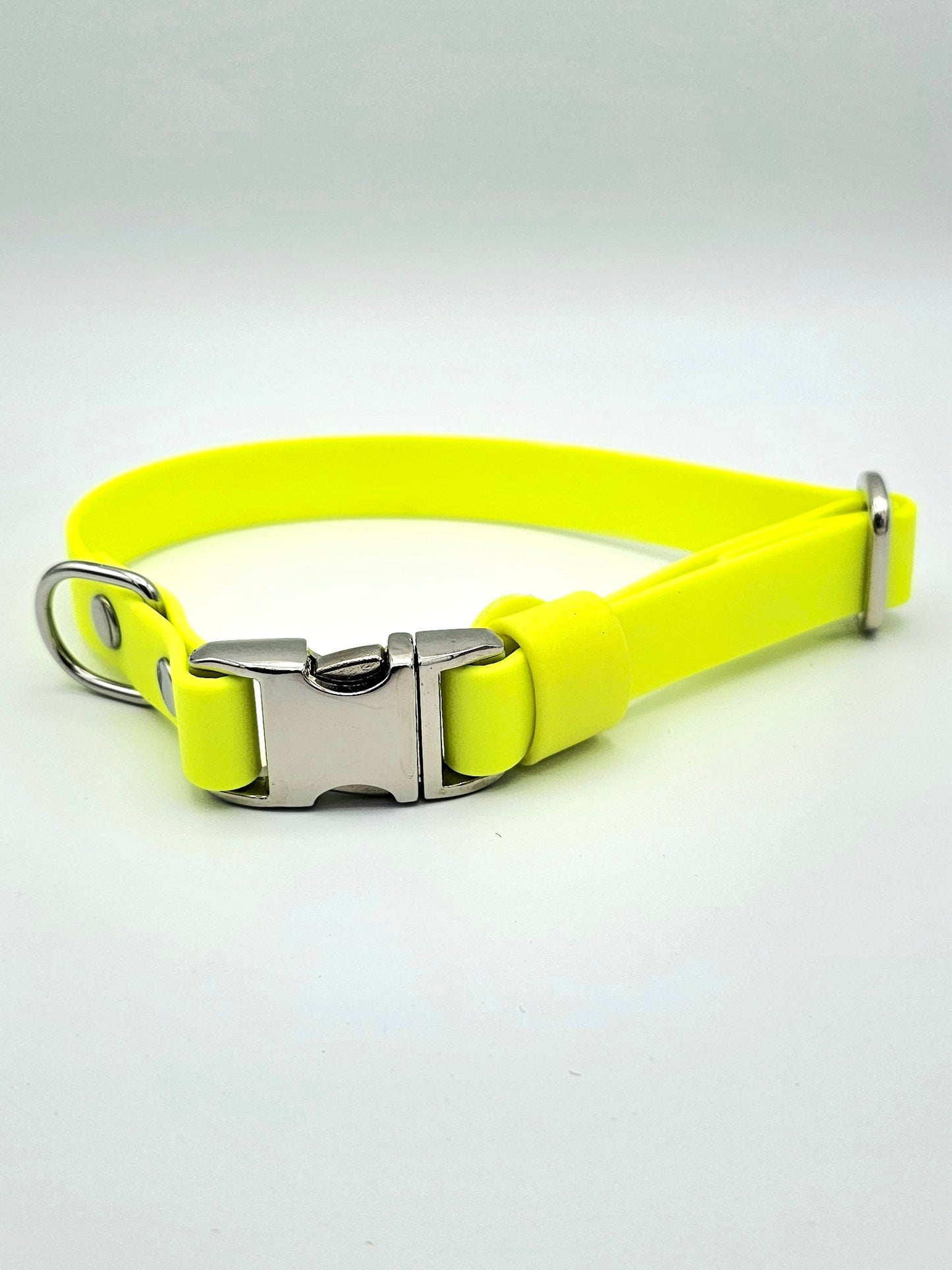 Neon Yellow Waterproof BioThane® Quick Release Dog Collar