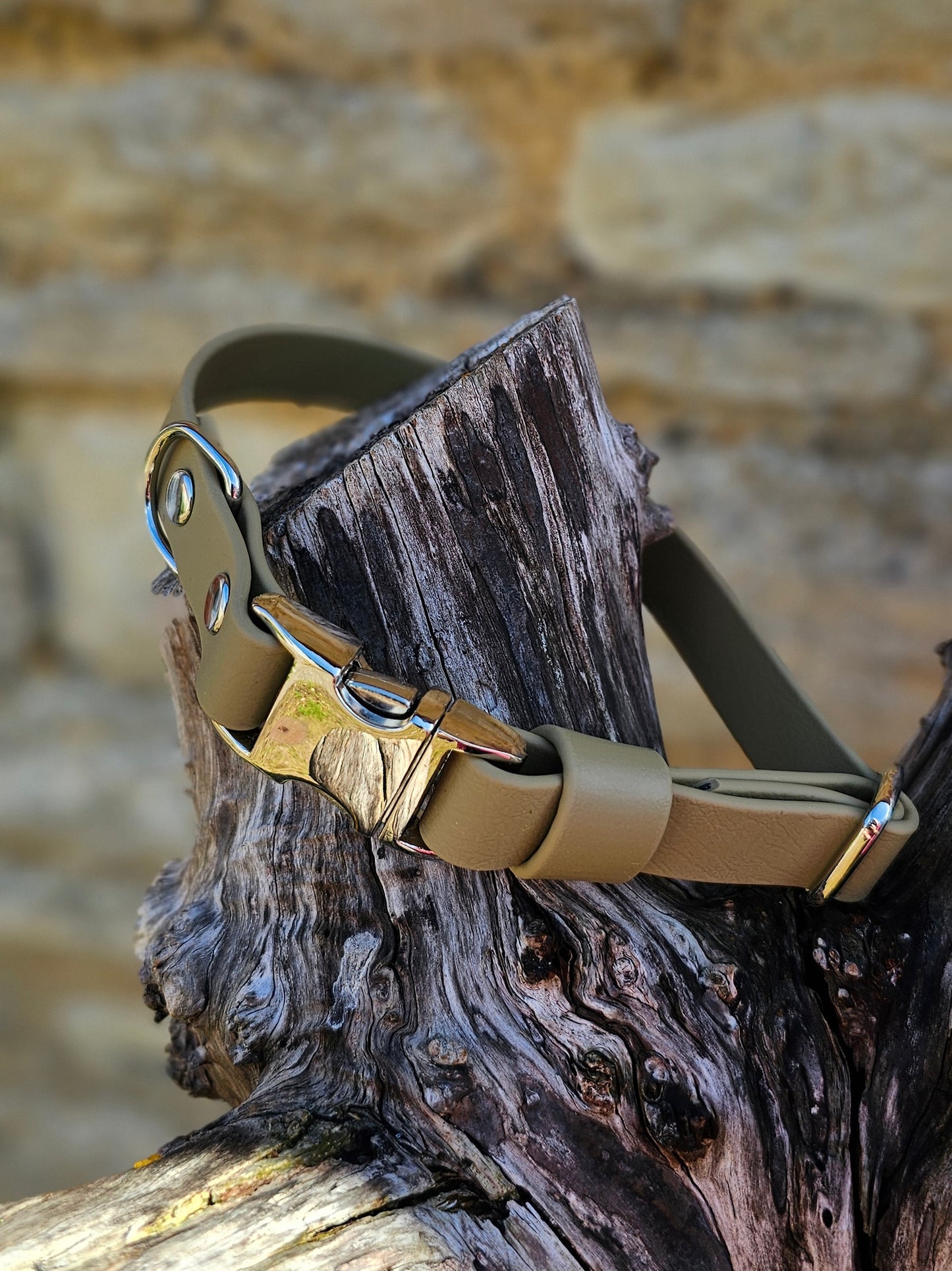 Olive Waterproof BioThane® Quick Release Dog Collar