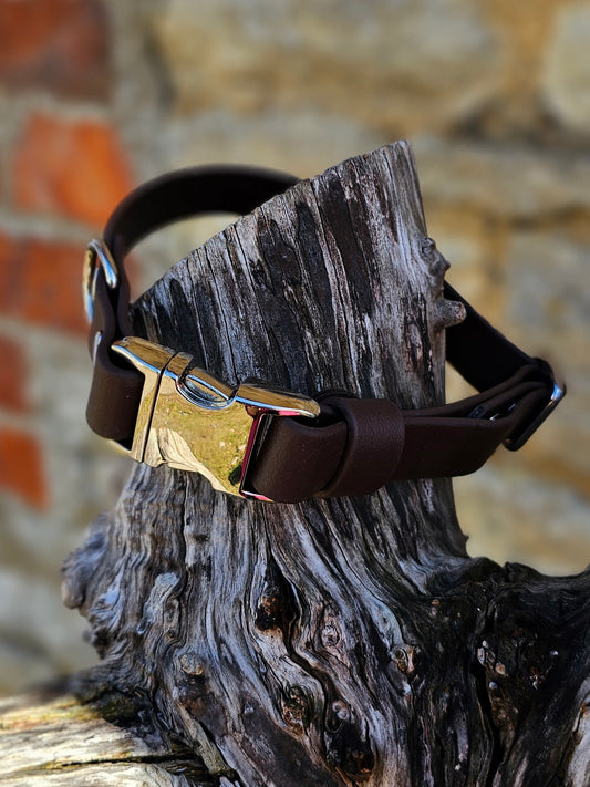 Dark Brown Waterproof BioThane® Quick Release Dog Collar