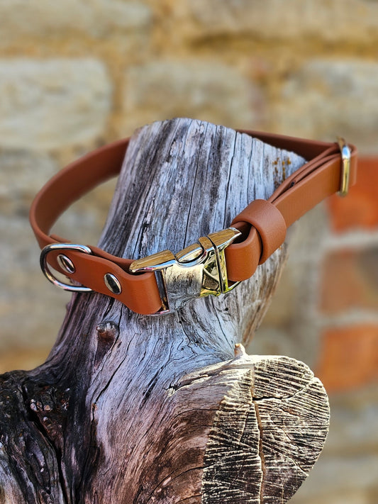 Tan - Waterproof BioThane® Quick Release Dog Collar